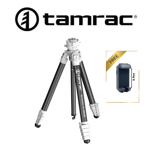 Tamrac Revolution Z1-265CB Professional Carbon Tripod (White) with Ballhead FREE Tamrac Phone Holder