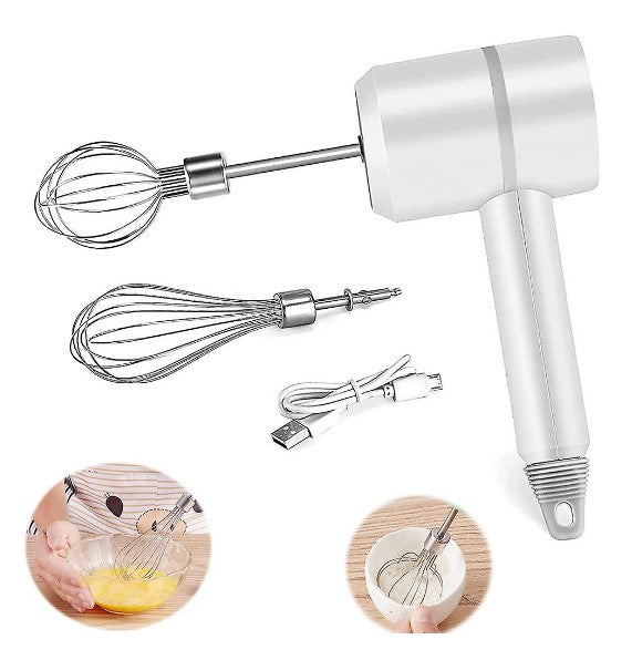 Wireless Handheld Food Blender/Egg Beater/Flour Mixer/USB Rechargeable Compact Lightweight