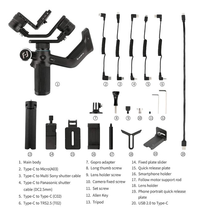 FeiyuTech Scorp Mini Gimbal Stabilizer for Mirrorless Cameras And Phones- 1 Year Local Manufacturer Warranty