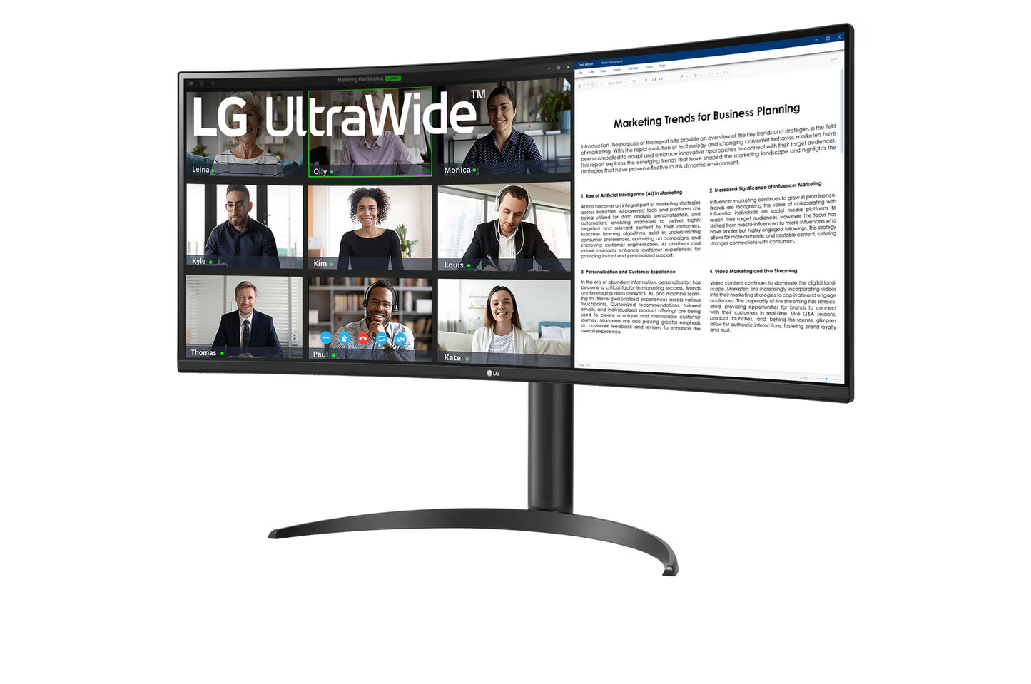 LG 34" UltraWide™ QHD Curved monitor with USB Type-C™ - 1 Year Warranty (34WR55QK-B)