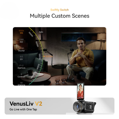 Hollyland VenusLiv V2 All-in-One Streaming Camera 4K30 6x Zoom One-tap Streaming