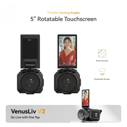 Hollyland VenusLiv V2 All-in-One Streaming Camera 4K30 6x Zoom One-tap Streaming