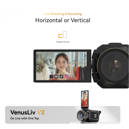 Hollyland VenusLiv V2 All-in-One Streaming Camera 4K30 6x Zoom One-tap Streaming