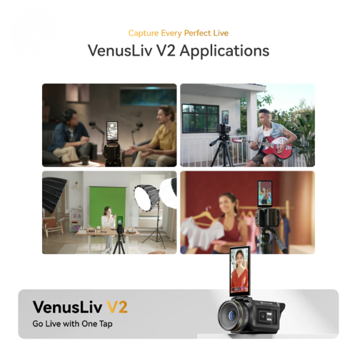 Hollyland VenusLiv V2 All-in-One Streaming Camera 4K30 6x Zoom One-tap Streaming
