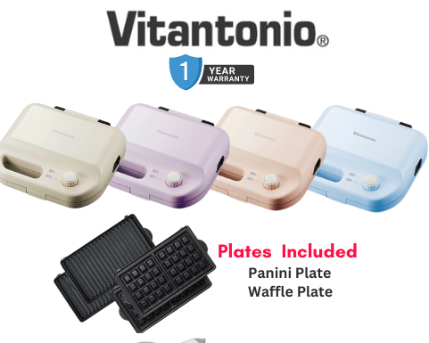 Vitantonio Waffle/Sandwich Baker (VWH-50A) -1 Year Warranty/SG Plug
