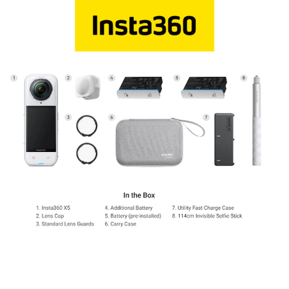 Insta360 X5 Essentials Bundle (Satin White) Limited Edition