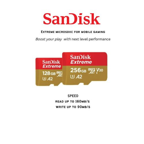 SanDisk Extreme microSD Card for Mobile Gaming 128GB (SDSQXA1)