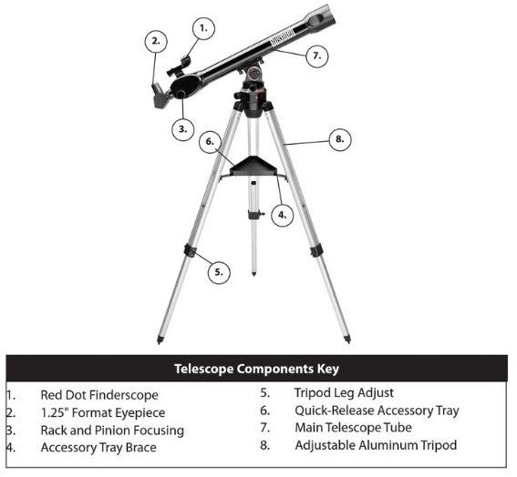 Bushnell Voyager Sky Tour 800x70mm Refractor Telescope(789971) - Limited Lifetime Warranty