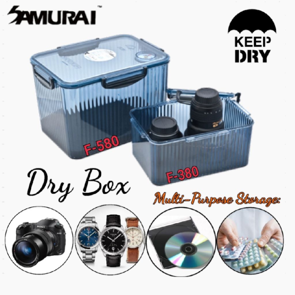 Samurai Dry Box F580 (Blue) Free 1 bottle Silica Gel (500g)