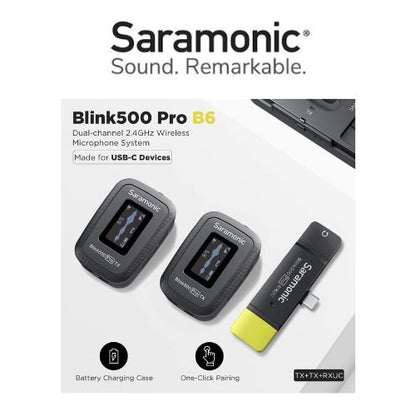 Saramonic Blink500 PRO B6(TX+TX+RXUC) Dual-Channel Wireless Microphone System-1Year Warranty