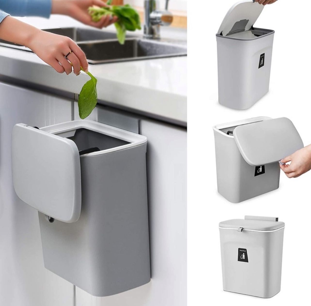 Kitchen Hanging Trash Bin Rubbish bin Rubbish Bag Holder Garbage Holder Dustbin