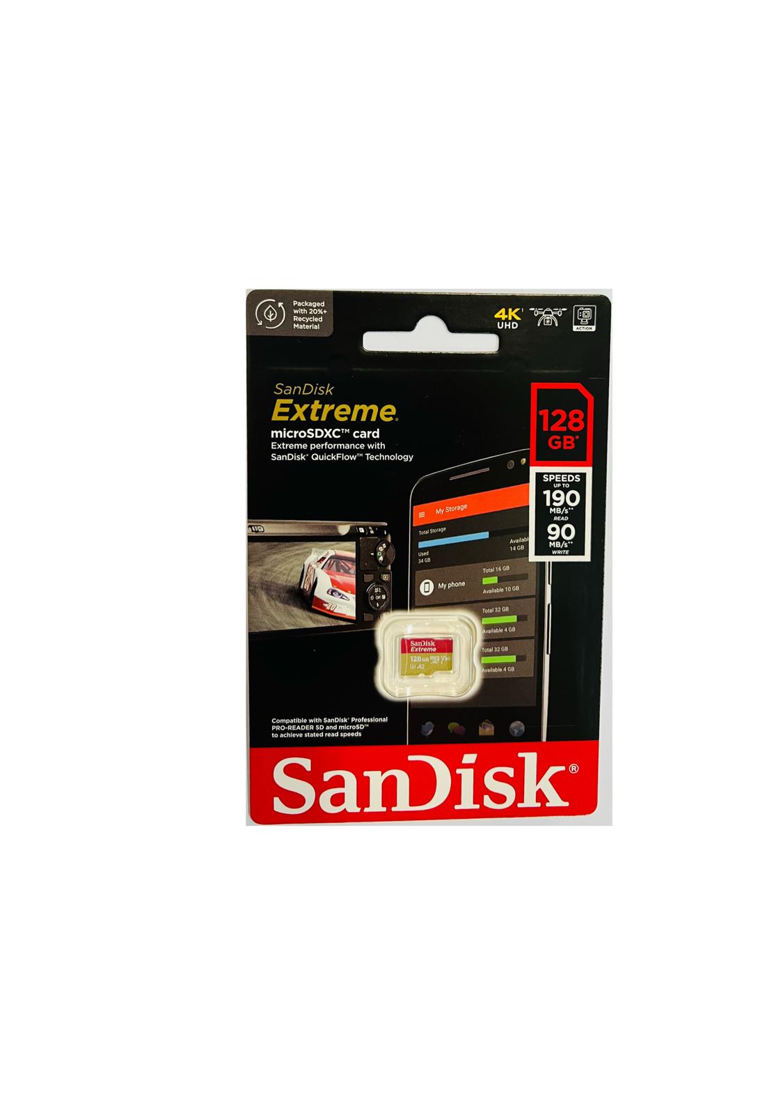 Sandisk Extreme Microsdxc Uhs-i Micro Sd Card High Speed 190mb/s