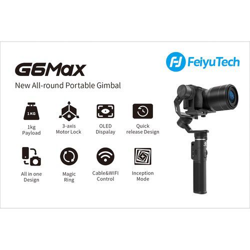 FeiyuTech G6 Max 3-Axis 4-in-1 Handheld Gimbal Stabilizer with Tripod - 1 Year Warranty