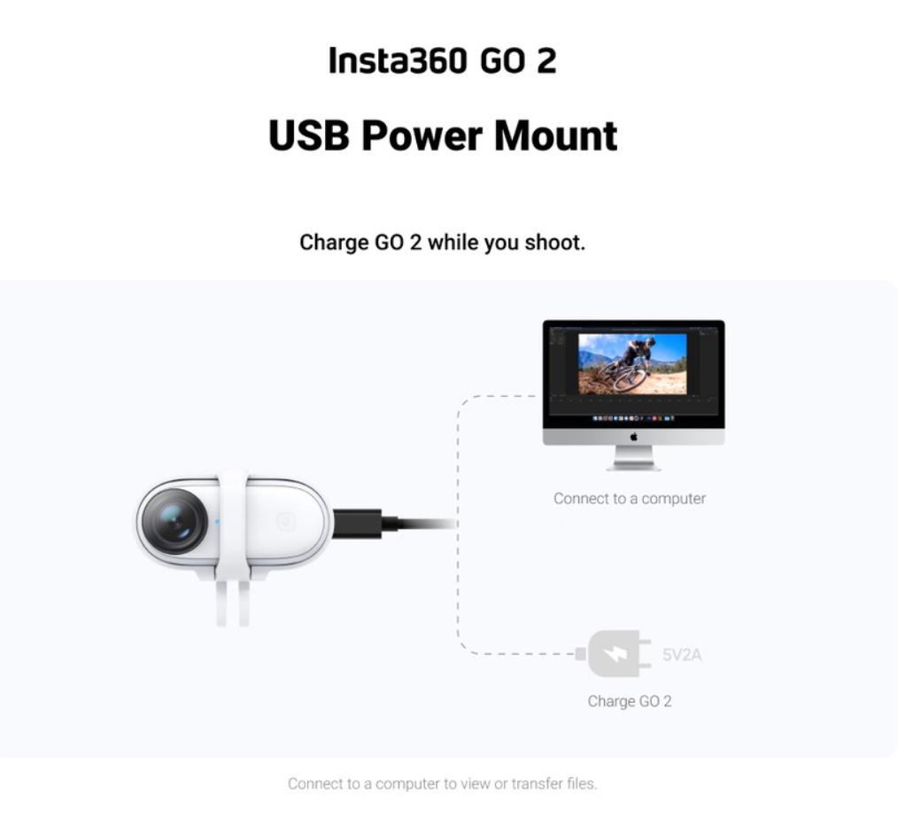 Insta360 GO 2 +USB Power Mount 使用数回 - ビデオカメラ