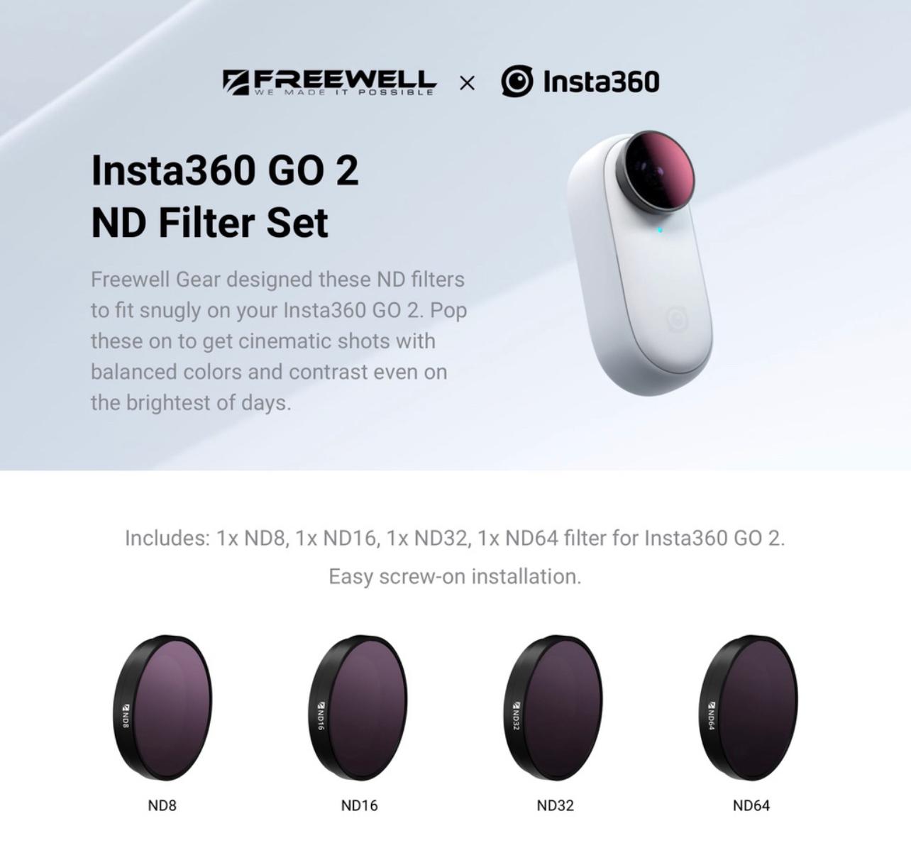 Insta360 GO 2 -ND Filter Set(ND8/ND16/ND32/ND64)