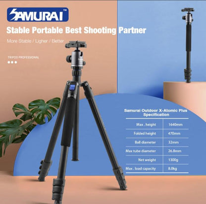 Samurai Tripod Outdoor X-Atomic Plus - 1 Year Local Manufacturer Warranty