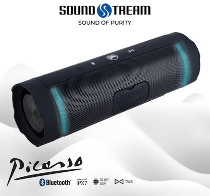 Soundstream (USA) PICASSO (IPX7 waterproof/portable/Bluetooth/Speaker/High fidelity) - 1 Year Warranty