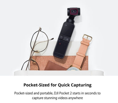 DJI Pocket 2 (4K Gimbal Stabilized Pocket Size Video Camera Ideal for Vlogging) - 1 Year Warranty