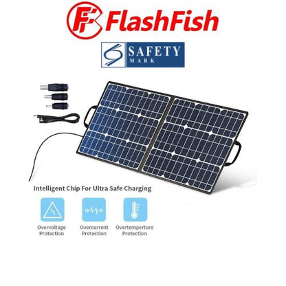 Flashfish SP1850 (18V/50W) Black Foldable Solar Panel - 1 Year Local Warranty