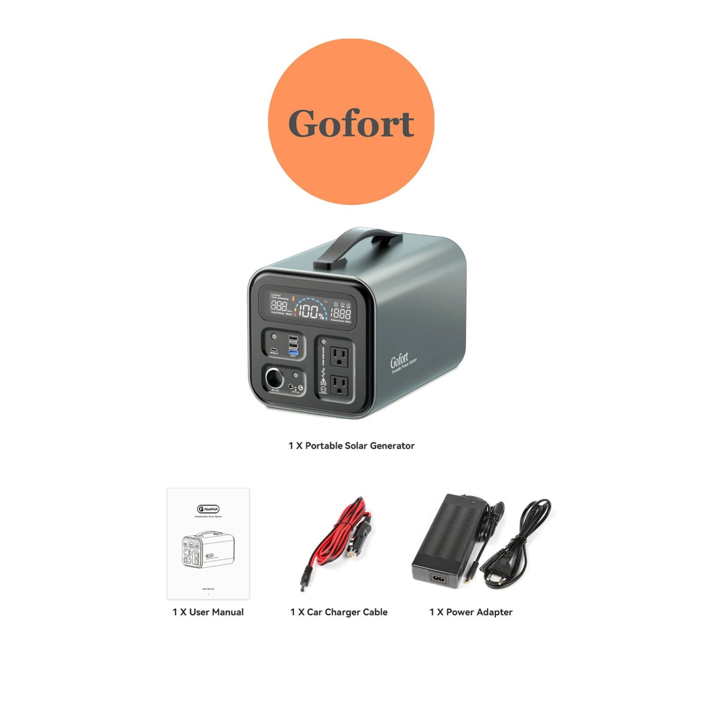 Gofort UA1100 (297600mAh/1100Wh/1200W) Portable Power Station - 1 Year Warranty