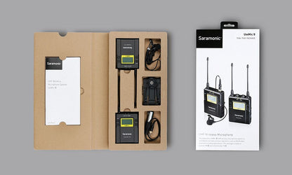 Saramonic UwMic9 RX9+TX9 UHF Wireless Microphone System with Portable Dual-Channel Camera-Mountable Receiver - 1 Year Warranty