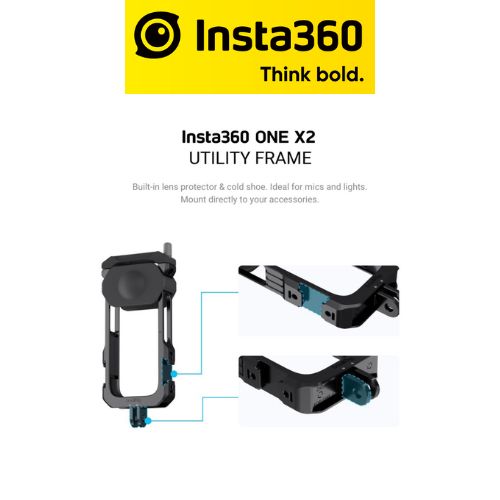 Insta360 One X2 - Utility Frame ( Built-in Lens Protector & Cold Shoe)