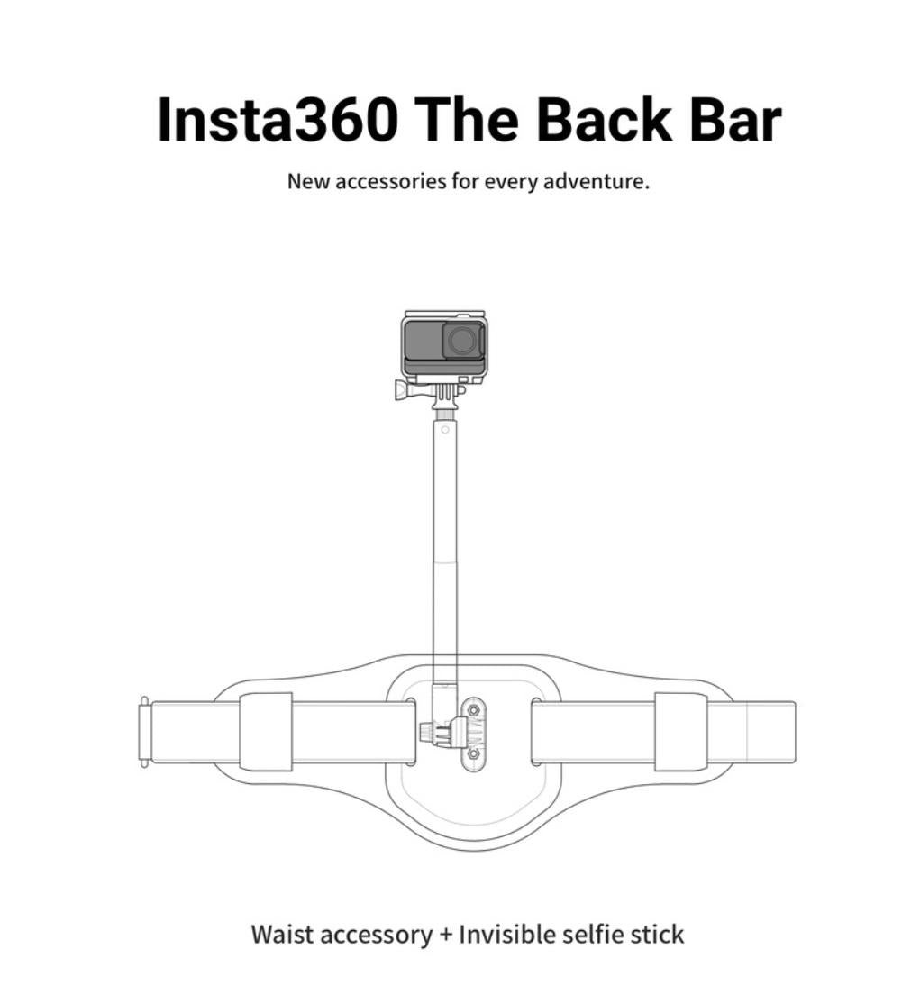 Insta360 Bike Motorbike Back Bar Waist Strap - ONE X2/X3/ONE R/ONE X/ONE