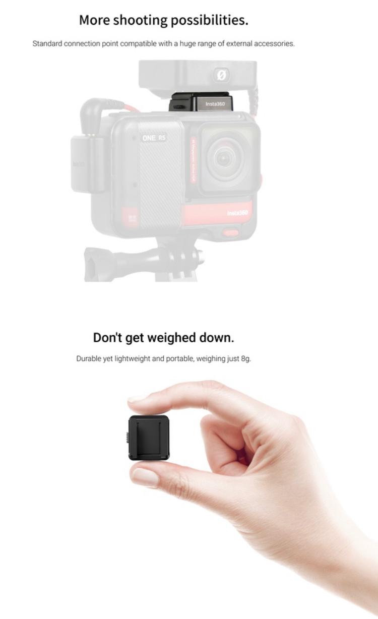 Mic Adapter for Insta360 One RS/One X2 Action Camera Accessories