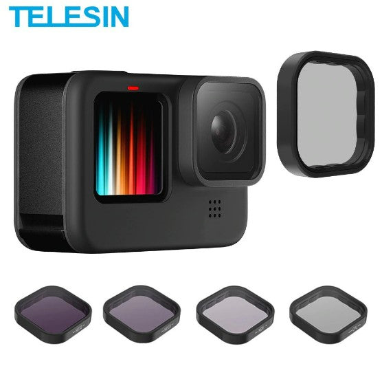 Telesin CPL ND Filter Lens (ND8 ND16 ND32) Cover Protector for GoPro HERO 11 10 9 BLACK