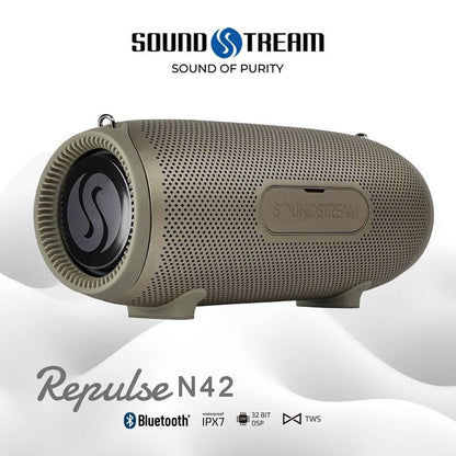 Soundstream(USA) REPULSE N42 (IPX7 waterproof/portable/Bluetooth with 30W TypeC charging) - 1 Year Warranty