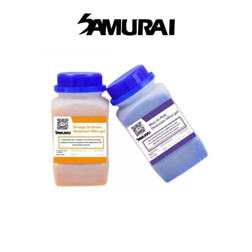 Samurai Dry Box Desiccant Silica Gel Bottle (500g) - Blue/Orange