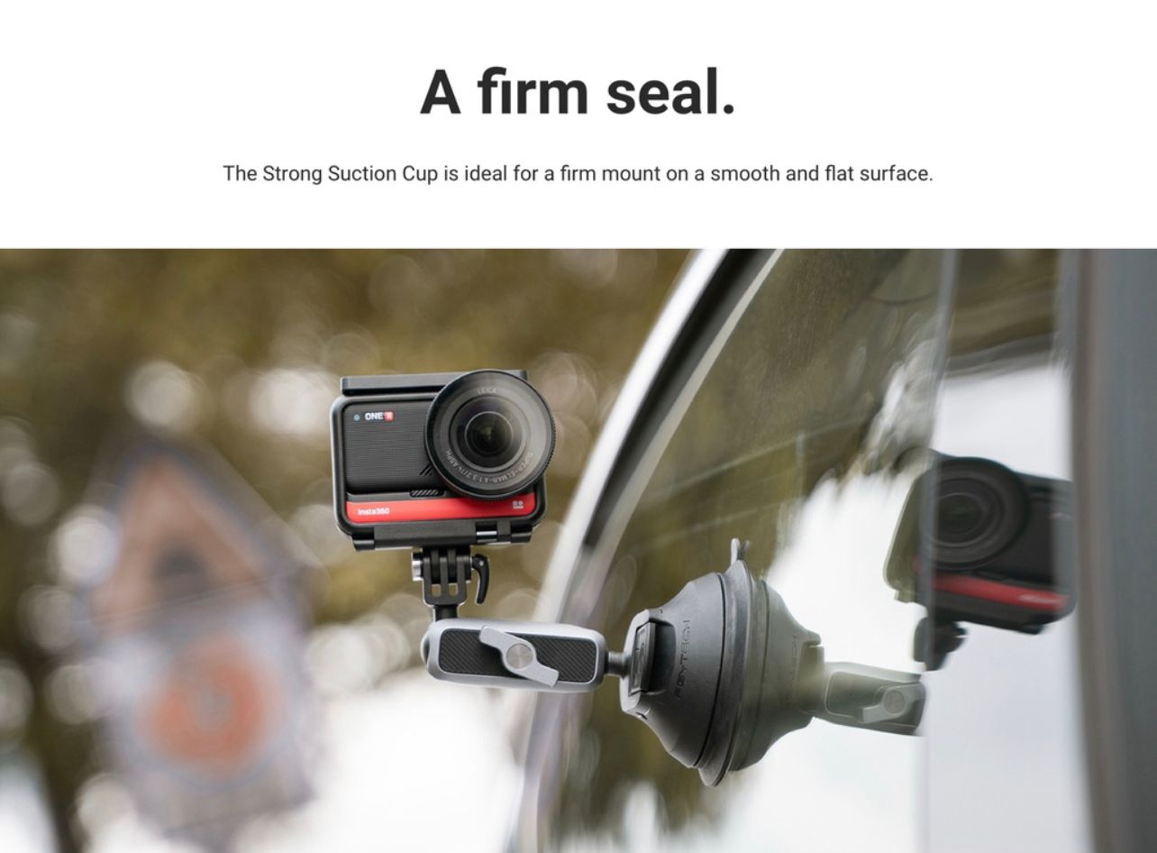 Insta360 Suction Cup Car Mount - ONE RS,GO 2,ONE X2,ONE R,ONE X,ONE X3