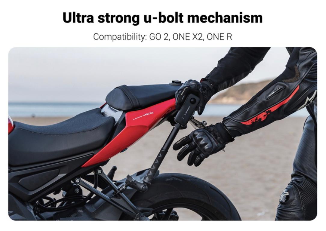Montura U-Bolt Insta360 para motocicleta compatible con GO2, ONE R, ONE X,  ONE X2, ONE
